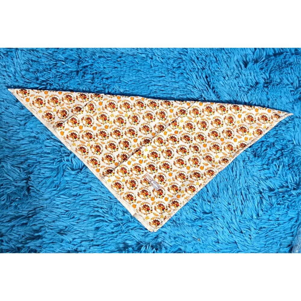 Bobo Rainbow Dog Bandana/Scarf Cotton Thanksgiving Turkey Large- 22" Diagonal